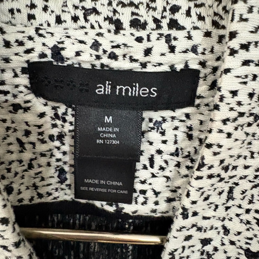 Ali Miles Monochrome Speckled asymmetrical 3/4 length cuff sleeve Blazer - Picture 2 of 9
